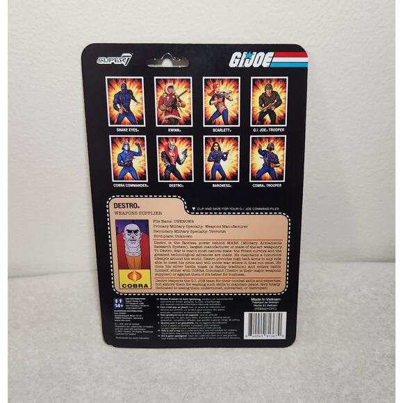 G. I. Joe Super 7 Reaction Figures Destro 3.75" Figure New Sealed Hasbro 2021 - Picture 8 of 8